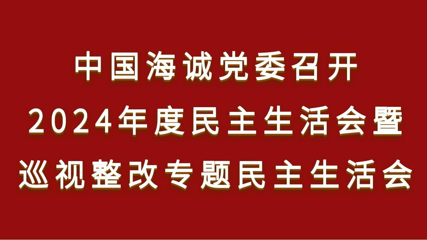 中國海誠黨委召開2024年度民主生活會(huì)暨巡視整改專題民主生活會(huì)